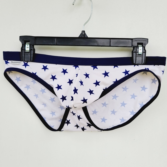 n2n bodywear Other - Vintage N2N mens sillouette swim bikini star print size medium blue white